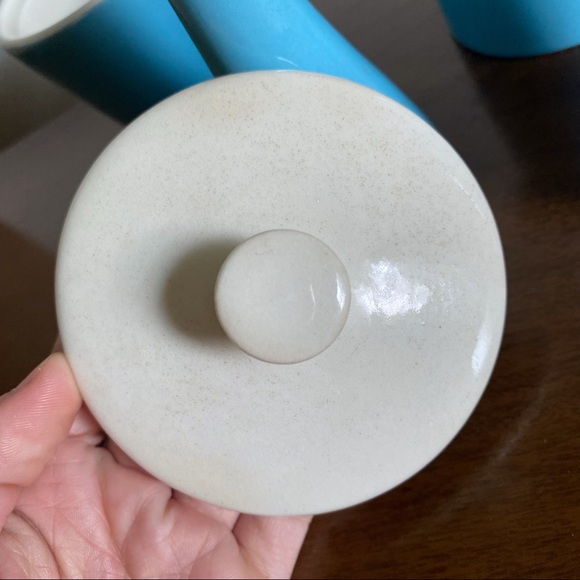 Mid Century Salt Pepper Sugar Cream Blue Set - Picture 4 of 5